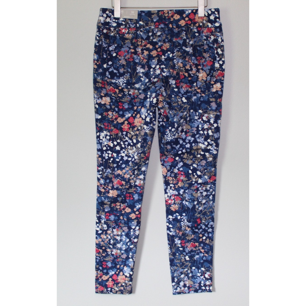 NWT Chico's Petal Print Pull On Jeggings Blue Floral Pants Size 1R 8 H13263 - Picture 14 of 16